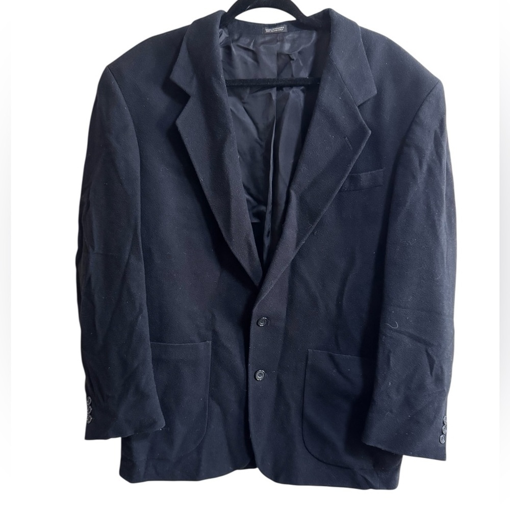 Vintage Black Unbranded Blazer Jacket • Unisex Look • Classic Black